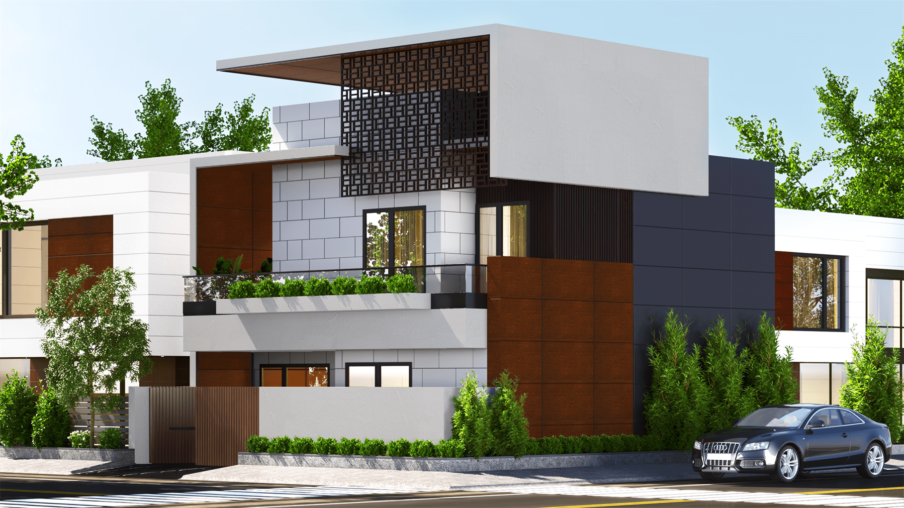 30107 Unique Teak (SUD) exterior wall cladding panels from NewMika